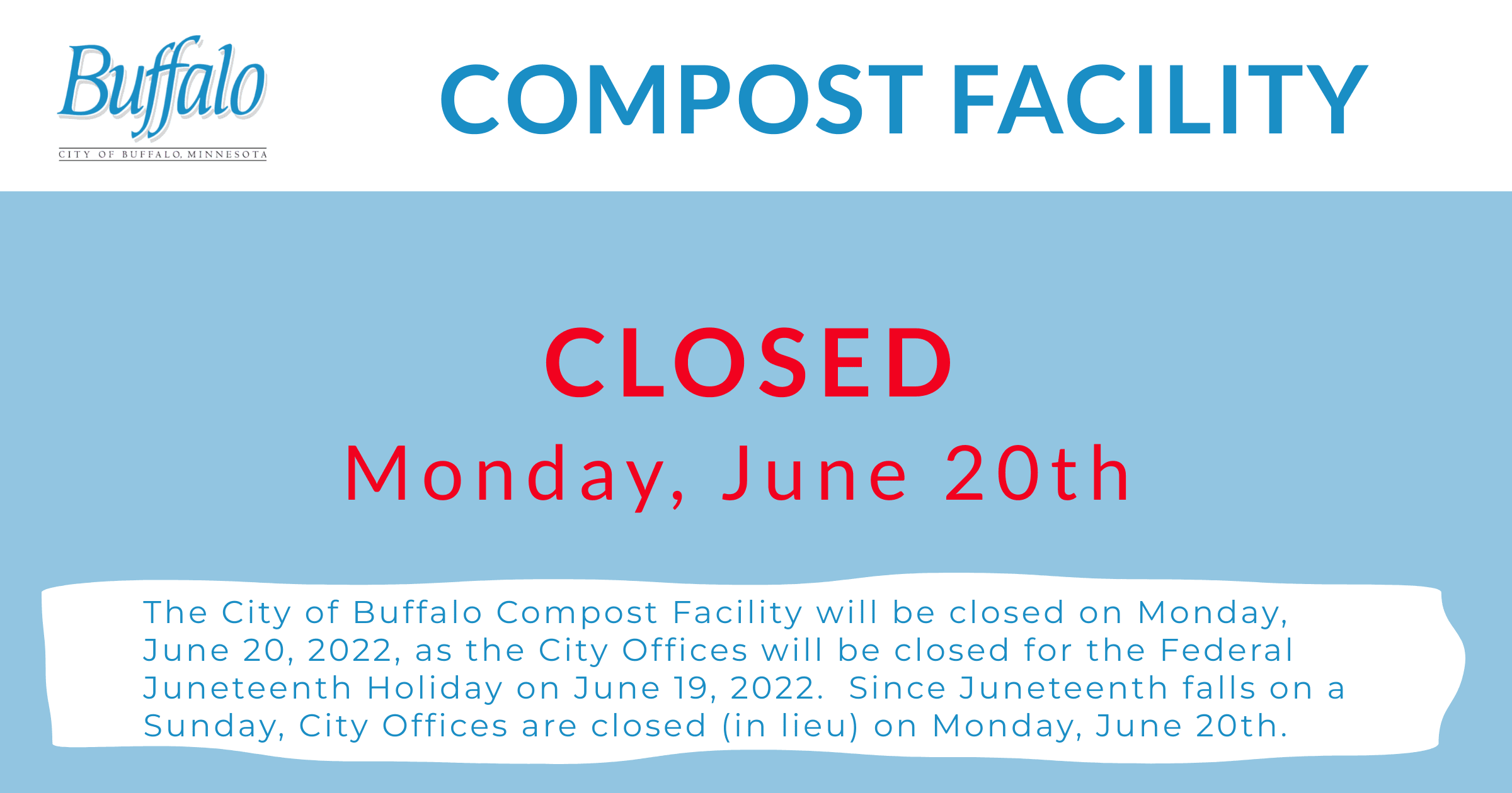 Compost Closed Juneteenth
