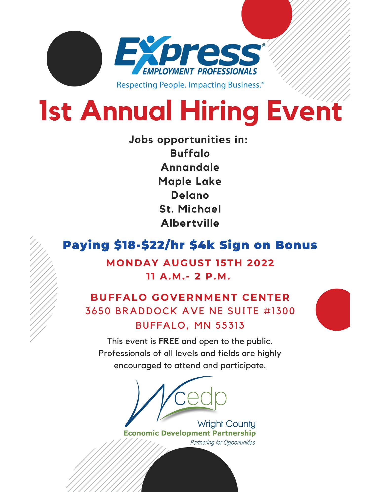 WCEDP - 1st Annual Hiring Event
